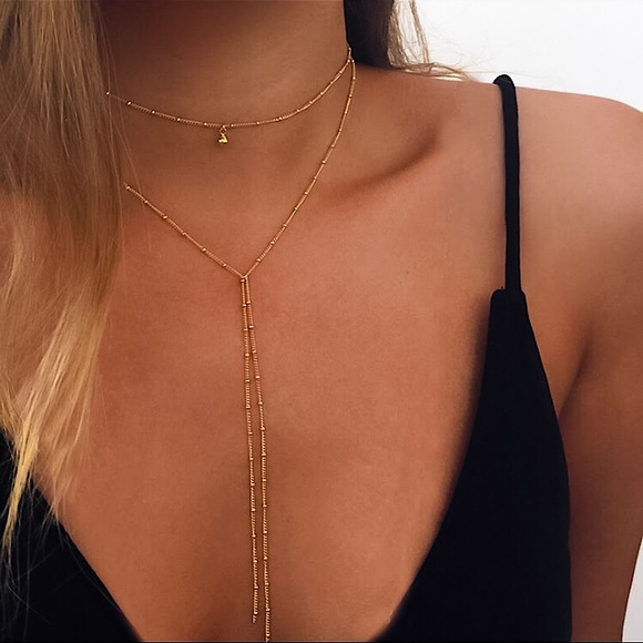 🔴𝟭𝟬/$𝟮𝟱🔴NEW 2 Layered Drop Necklace - Picture 6 of 15